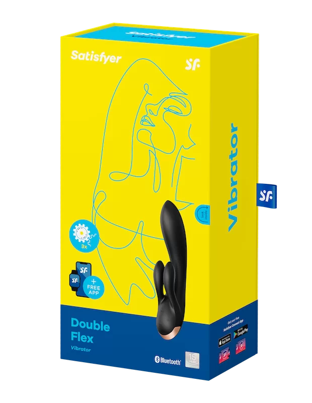 Satisfyer Double Flex ダブルフレックス 中イキバイブ 2点責め ブラック アダルトグッズ 