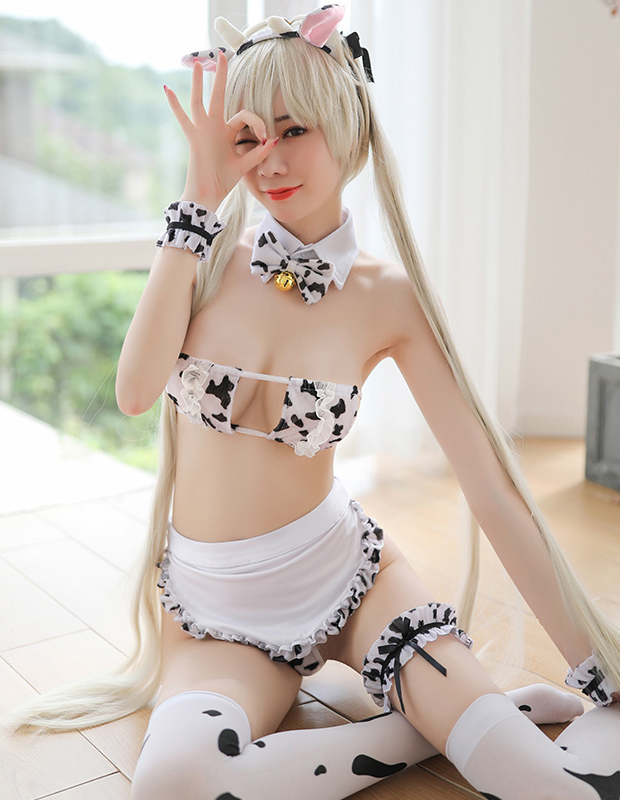 コスプレ メイド服奉仕 ランジェリー 乳牛 